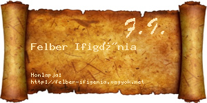 Felber Ifigénia névjegykártya
